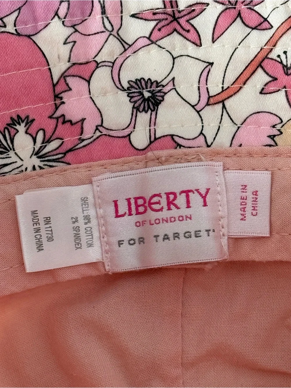 Liberty London x Target Pink Floral Sun Hat - Boho Hippie 70s Floral Bucket Hat